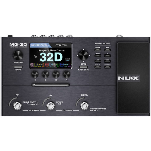 NUX MG30电吉他数字综合效果器贝斯鼓机loop循环录音声卡音箱模拟