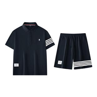 PAOLO GARAGE运动休闲套装男夏季新款短袖POLO衫男士短裤运动装男