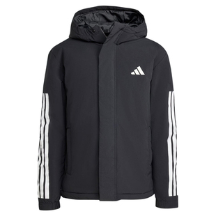 阿迪达斯棉服男士官方旗舰冬季新款黑色连帽保暖外套羽绒服JY8303