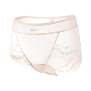 大码内裤女200斤法式缎面高腰蕾丝10A抑菌纯棉裆性感纯欲少女短裤