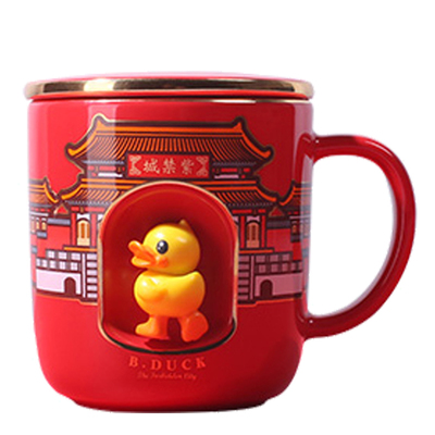 马克杯礼盒装咖啡杯小黄鸭送勺子