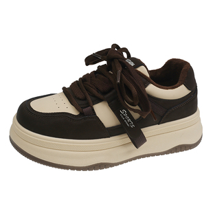 女鞋2025新款冬季爆款厚底百搭板鞋加绒运动休闲保暖防滑雪地棉鞋