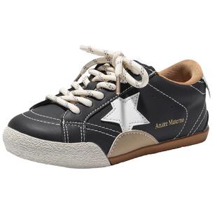 AM童鞋儿童运动板鞋2026春秋新款男女童复古时尚星星鞋中大童鞋