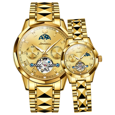 瑞士正品男女情侣机械表简约防水