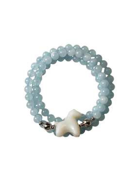 无用之用天然海蓝白玉小马手链