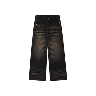 FORNINES灯芯绒洗水做旧直筒休闲裤子男潮牌春秋美式复古阔腿长裤