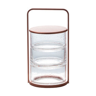 清山胡同玻璃手提茶点盒果盒家用中式可叠放三层点心盒提篮收纳盒