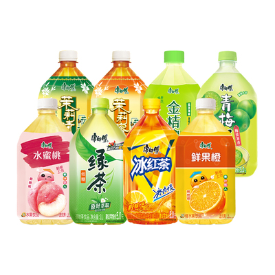 康师傅冰红茶茉莉清茶蜜茶青梅绿茶金桔柠檬果汁1L*12瓶整箱装