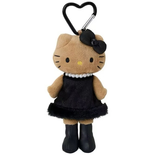香菜奶奶 长腿黑皮kt包包挂件挂饰钥匙扣衣服挂件毛绒公仔