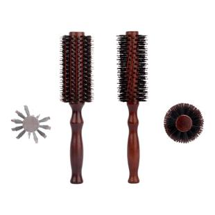 新款卷发梳女家用猪鬃毛木梳滚梳子女内扣刘海蓬松直美发廊造型男