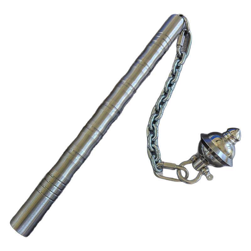 手工实战连枷锤纯钢大威力梢子棍便携防身自卫可拆卸车载破窗打狗