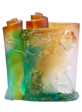 琉璃兔笔筒摆件生肖生日礼物礼品