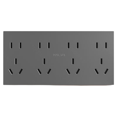 TEP国际电工118型肤感灰色开关插座家用模块自由组合二三四位插座