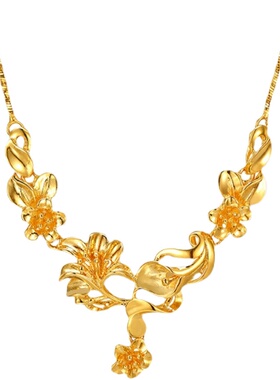 越南气质黄金色爱心生日礼物项链