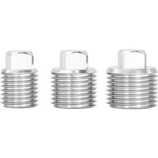 304不锈钢外四方堵头管堵螺塞外四角扳手闷头PT/NPT油堵2分4分6分