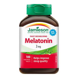 jamieson健美生褪黑素100片非软糖退黑素睡眠片褪黑素安瓶