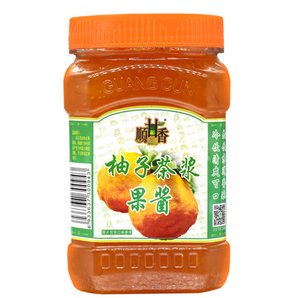 广村蜂蜜柚子茶浆1kg 顺甘香茶浆果酱果肉饮料  奶茶店原料专用