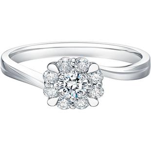 DRBELIEVE浪漫捧花求婚钻戒结婚群镶钻石铂金戒指碎钻J10206