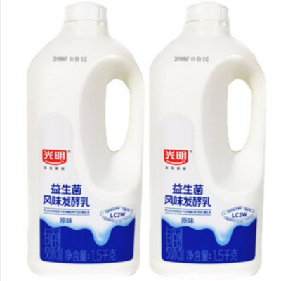光明大桶酸奶1500g风味发酵乳