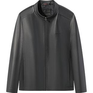 【绵羊皮】柒牌皮衣2025新款立领商务真皮夹克高端机车皮衣外套男