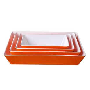 双色密胺加厚熟食盘仿瓷长方形卤味串串盘凉菜盘商用卤菜展示盘