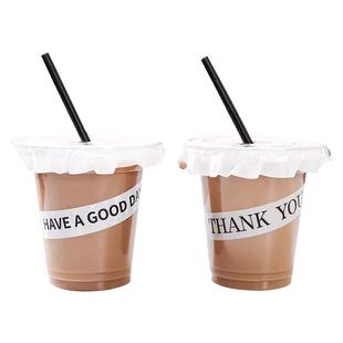 咖啡奶茶杯子500ml塑料饮料柠檬茶拿铁一次性打包带盖冰粉冷饮杯