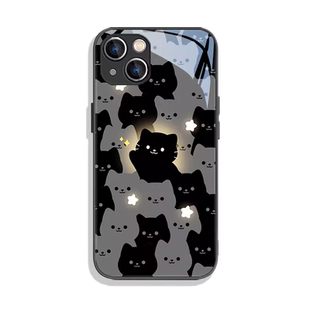 适用苹果17系列/13手机壳15新款iPhone14pro可爱16猫咪12promax情侣11茫茫人海xsmax遇见你8plus/7p液态玻璃x