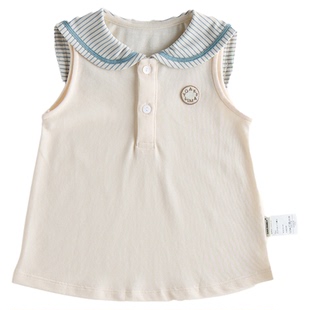 【新品】Oak Family夏季童装宝宝海军领背心T恤女童可搭配半身裙