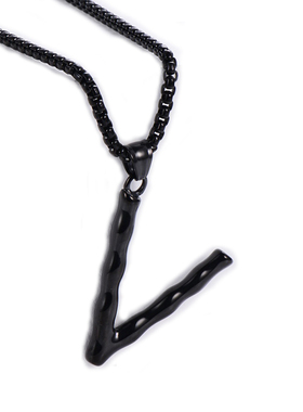 吊坠钛钢26个英文字母L黑色X饰品