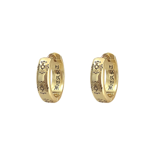 复古金色素圈耳环耳扣女新款高级感轻奢夸张耳钉独特漂亮流行耳饰