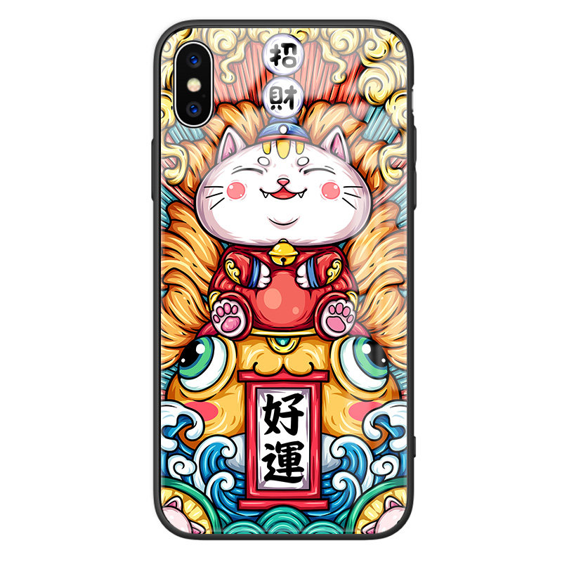 适用于苹果16pro/15/x/14国潮手机壳转运iPhoneXSmax招财猫一夜暴富