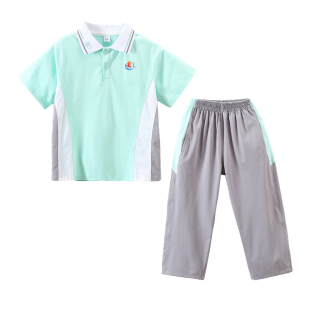 江西宜春市夏季儿童短袖T恤班服学生校园风男女童校服套装教师服