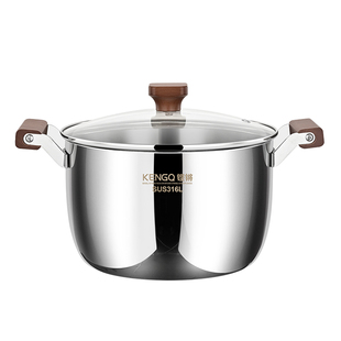 316L不锈钢汤锅新款家用高汤锅加深大容量蒸炖煮粥锅电磁炉蒸锅