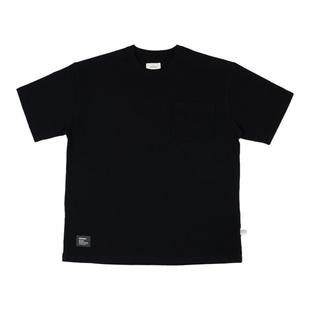 UNDIHARE 重磅300G圆领纯棉男女同款圆领口袋短袖T恤日系宽松23SS