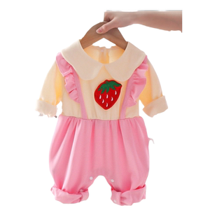 女宝宝夏装连体衣服0夏天3一岁4全棉5个月6婴儿7-9个半月外出抱衣