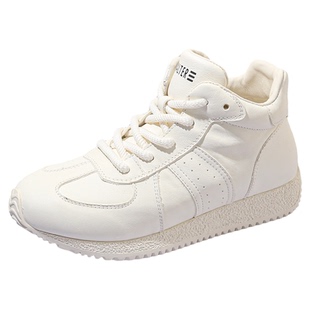 【内里羊皮】头层牛皮高帮阿甘鞋女百搭加绒保暖小白老爹鞋休闲鞋