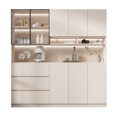 实木餐边柜靠墙一体置物柜