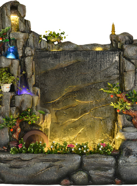 中式风庭院灯光落地摆件水景景观