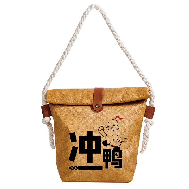 原創(chuàng)杜邦紙袋水洗牛皮紙上班通勤包復(fù)古文藝杜邦紙手提袋定制logo
