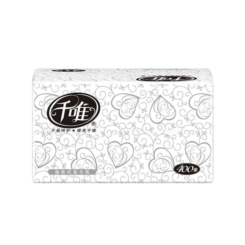 千唯抽纸欧典木浆面巾纸柔软家用商用母婴纸巾400张/包200*135mm