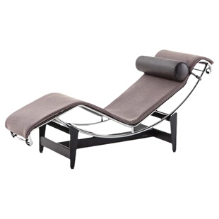 HANMAC意式躺椅LC4 Chaise Longue Chair 复古皮毛椅沙发椅极简