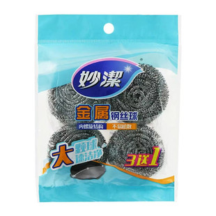 妙洁钢丝球清洁球家用不易掉丝不易松散厨房洗碗洗锅不锈钢丝球