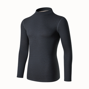 健丹鸟德绒发热半高领保暖内衣男士上衣单件打底衫加绒秋衣裤套装