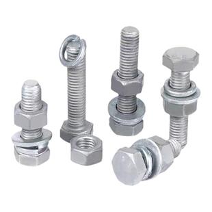 8.8级热浸锌套装外六角螺丝螺栓铁塔热镀锌垫片螺母M6M8M10M12M36