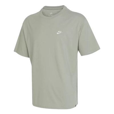 Nike耐克短袖男夏新款圆领运动宽松透气刺绣棉T恤绿色FV0376-370