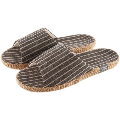 防臭无异味棉麻厚底布艺高档拖鞋