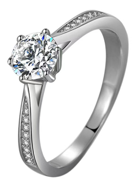 仿真钻戒一克拉50分活口戒