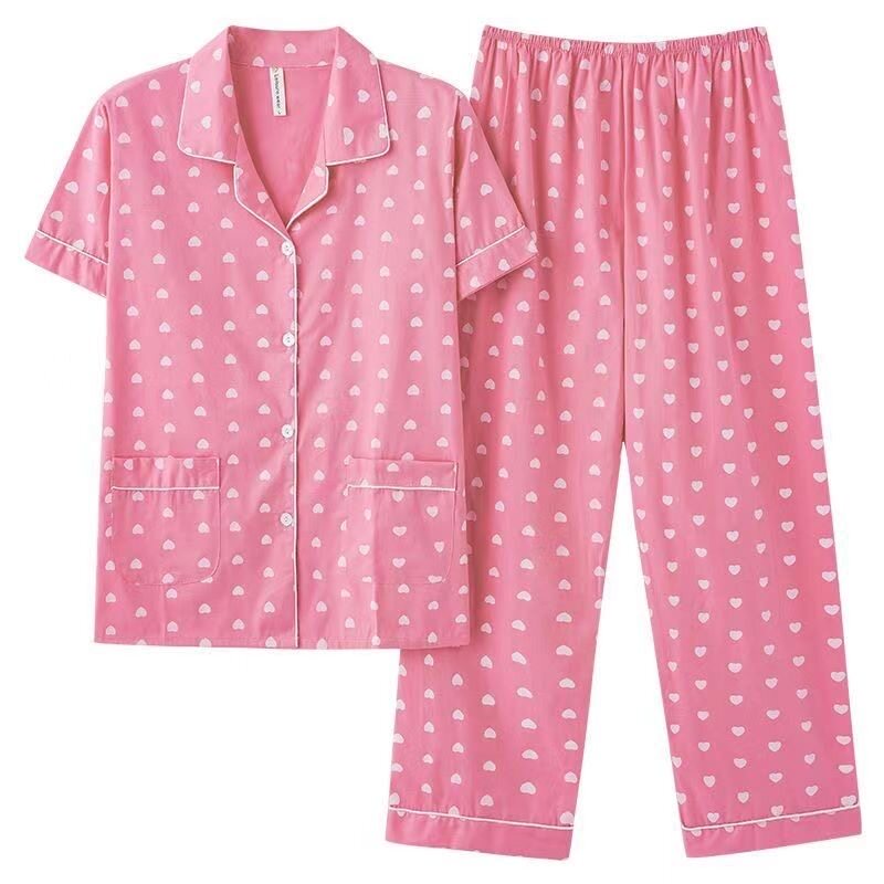 实体热卖款全棉布睡衣女夏薄