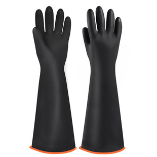 华特3601黑色橡胶手套加大加厚工业防化加厚耐酸碱耐脏防水工作用
