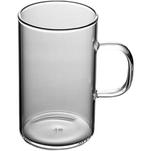 禾器特价款晶彩清简杯水杯绿茶杯办公杯带把茶杯耐热高硼硅玻璃杯